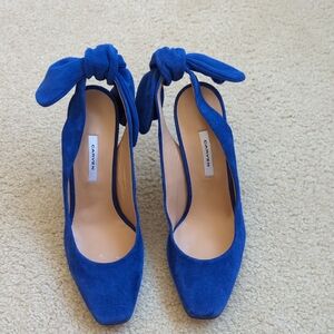 Beautiful Royal Blue Suede Carven Slingbacks